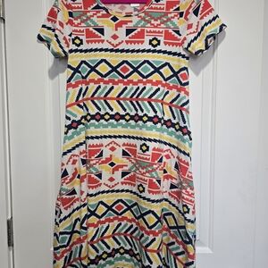 LuLaRoe Multicolor Geometric Casual Dress